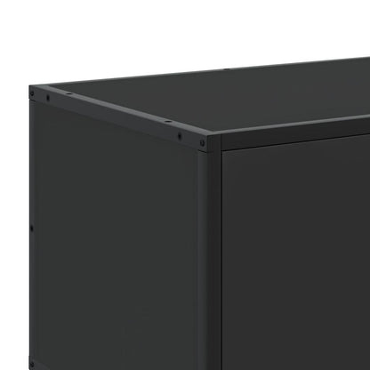 vidaXL Meuble TV Noir 100x35x50 cm Bois d'ingénierie et Métal