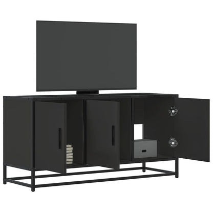 vidaXL Meuble TV Noir 100x35x50 cm Bois d'ingénierie et Métal