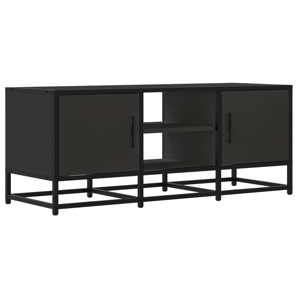 vidaXL Meuble TV Noir 100x35x41 cm Bois d'ingénierie et métal