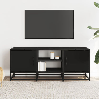 vidaXL Meuble TV Noir 100x35x41 cm Bois d'ingénierie et métal