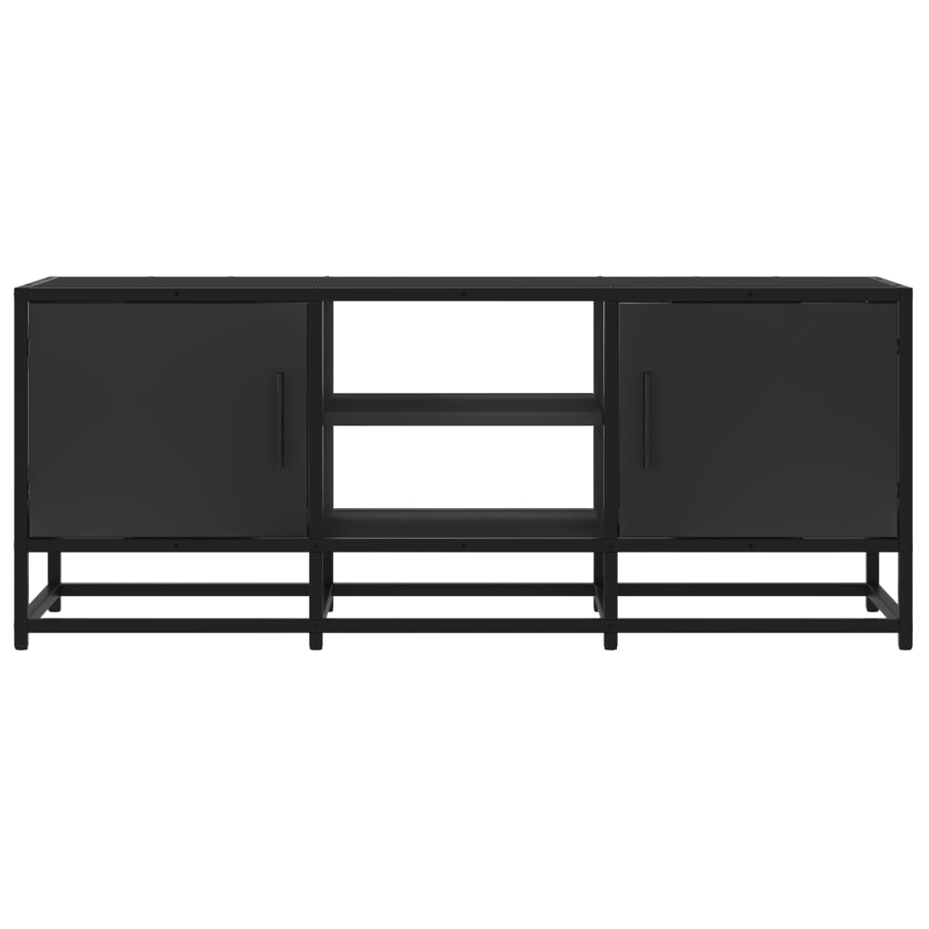vidaXL Meuble TV Noir 100x35x41 cm Bois d'ingénierie et métal