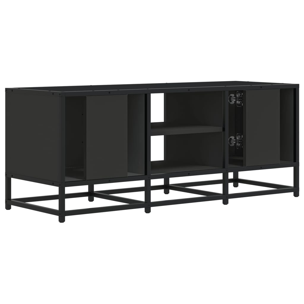 vidaXL Meuble TV Noir 100x35x41 cm Bois d'ingénierie et métal