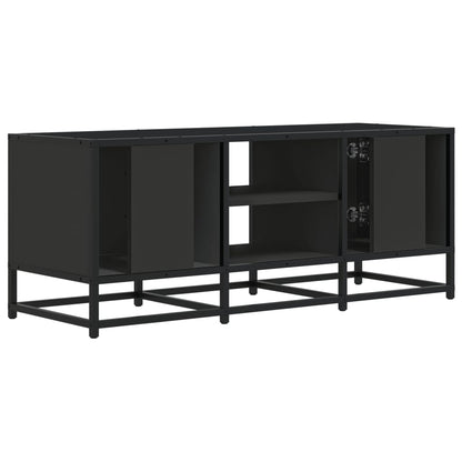 vidaXL Meuble TV Noir 100x35x41 cm Bois d'ingénierie et métal