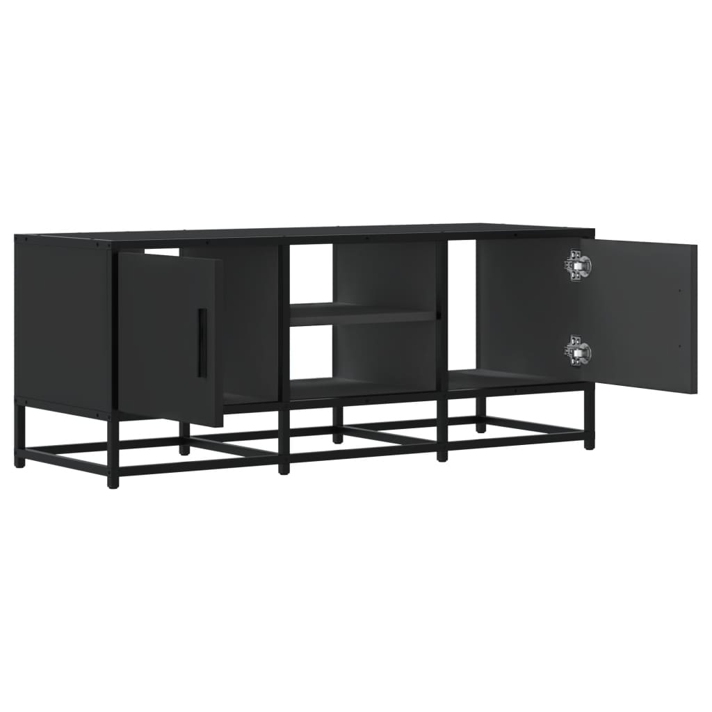 vidaXL Meuble TV Noir 100x35x41 cm Bois d'ingénierie et métal