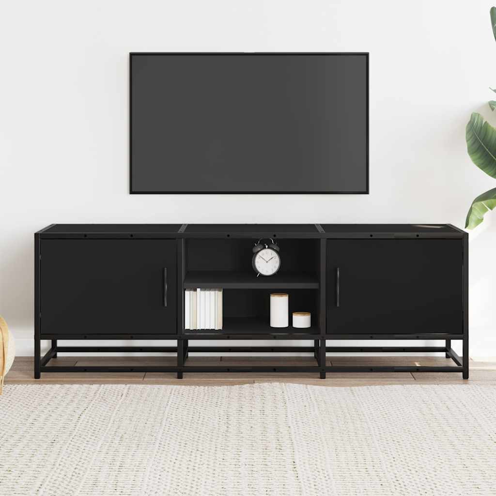 vidaXL TV-Schrank Schwarz 120x35x41 cm Holzwerkstoff und Metall