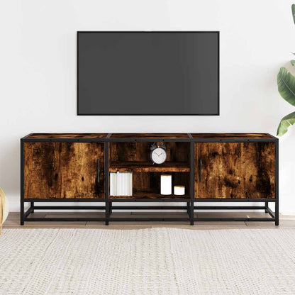vidaXL TV-Schrank Räuchereiche 120x35x41 cm Holzwerkstoff und Metall