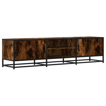 vidaXL Meuble TV chêne fumé 160x35x41 cm en bois d'ingénierie et métal