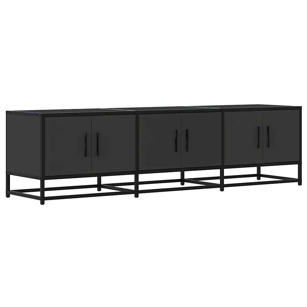 vidaXL Meuble TV Noir 150x35x41 cm Bois d'ingénierie et Métal