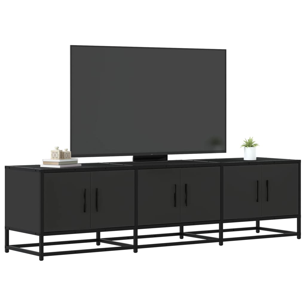 vidaXL Meuble TV Noir 150x35x41 cm Bois d'ingénierie et Métal