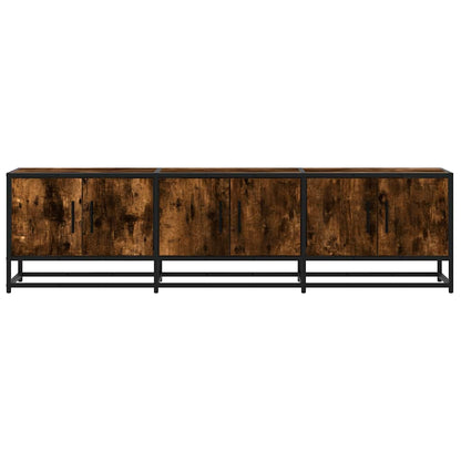 vidaXL Meuble TV chêne fumé 150x35x41 cm en bois d'ingénierie et métal