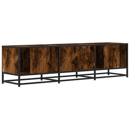 vidaXL Meuble TV chêne fumé 150x35x41 cm en bois d'ingénierie et métal