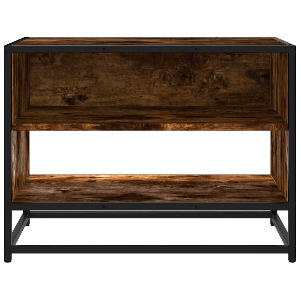 vidaXL Meuble TV chêne fumé 61x40x46 cm bois d'ingénierie et métal