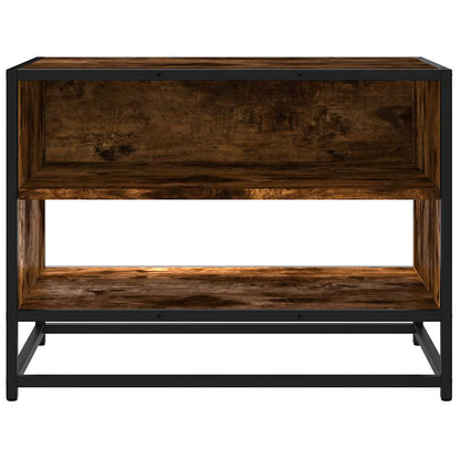 vidaXL Meuble TV chêne fumé 61x40x46 cm bois d'ingénierie et métal