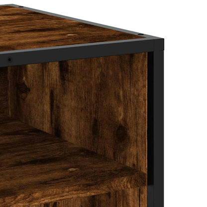 vidaXL Meuble TV chêne fumé 61x40x46 cm bois d'ingénierie et métal