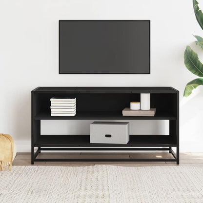 vidaXL TV-Schrank Schwarz 91x40x46 cm Holzwerkstoff und Metall