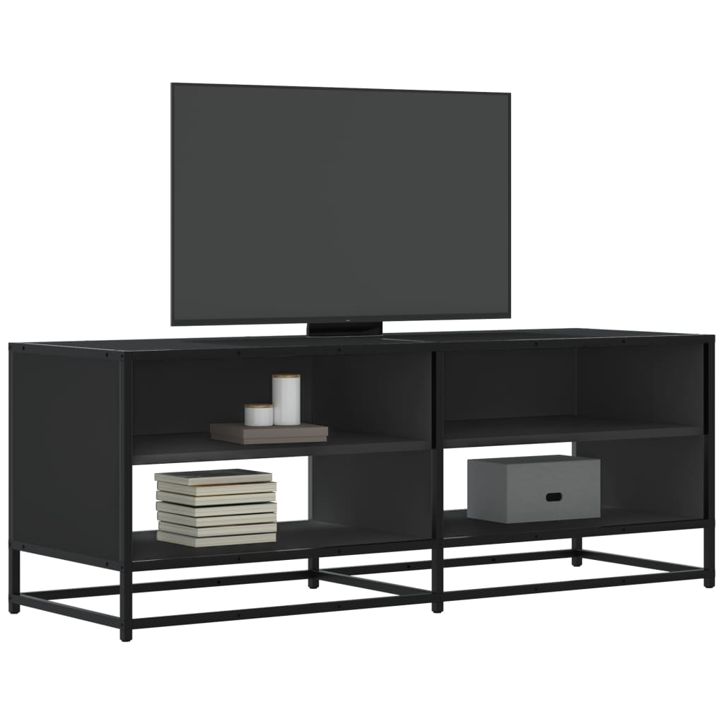 vidaXL Meuble TV Noir 120,5x40x46 cm Bois d'ingénierie et métal
