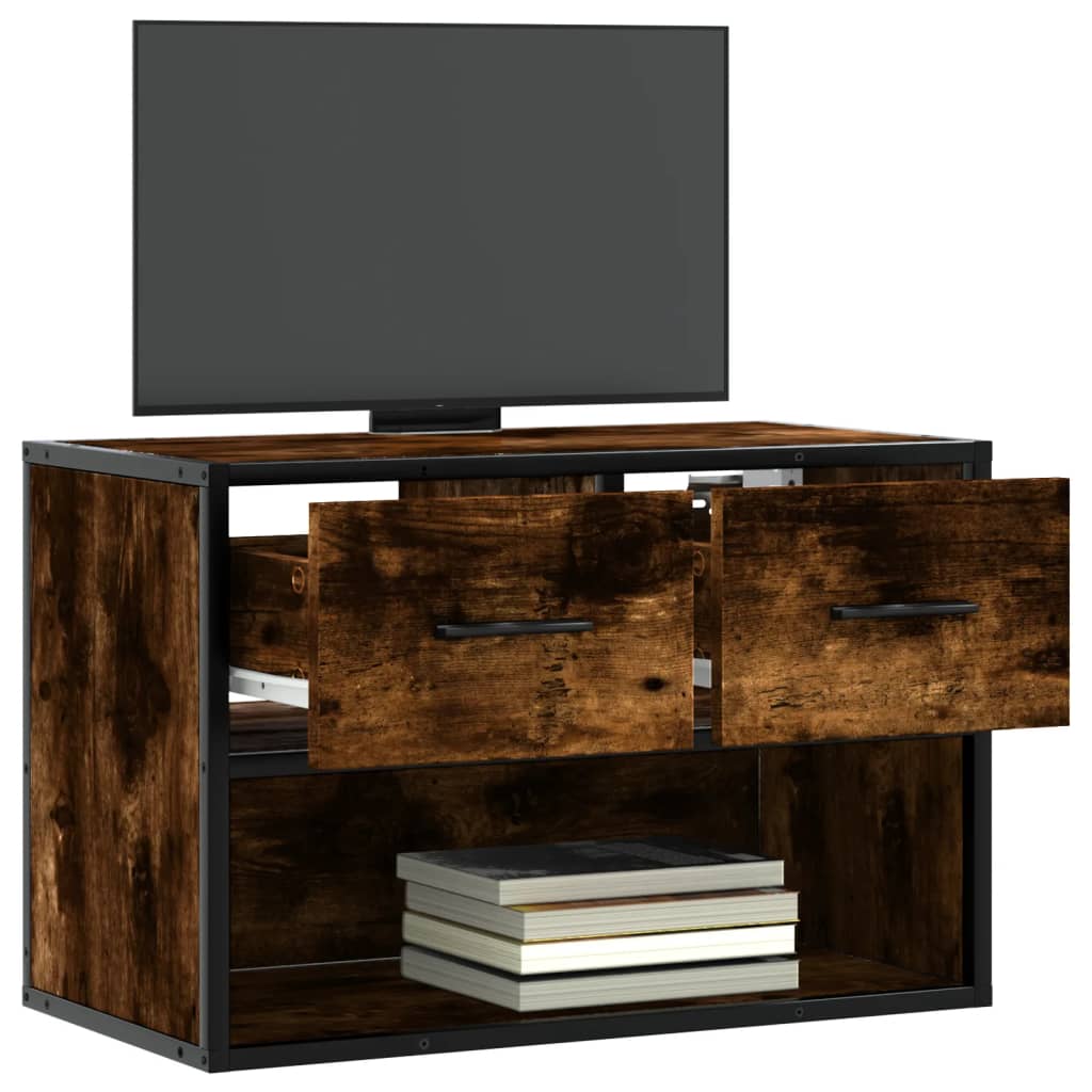 vidaXL TV-Schrank Räuchereiche 60x31x39,5 cm Holzwerkstoff und Metall