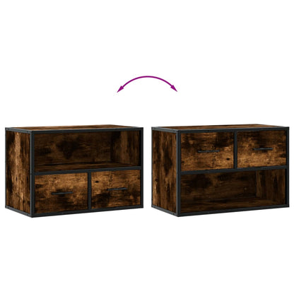 vidaXL TV-Schrank Räuchereiche 60x31x39,5 cm Holzwerkstoff und Metall