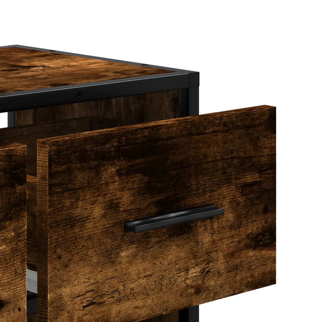 vidaXL TV-Schrank Räuchereiche 60x31x39,5 cm Holzwerkstoff und Metall