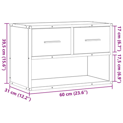 vidaXL TV-Schrank Räuchereiche 60x31x39,5 cm Holzwerkstoff und Metall