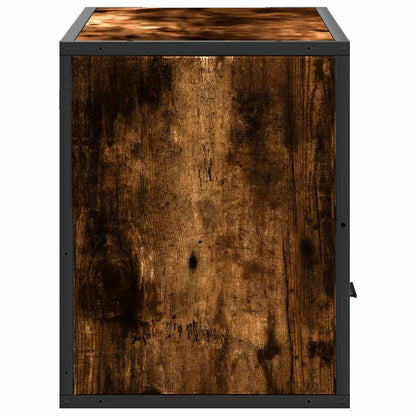 vidaXL Meuble TV chêne fumé 80x31x39,5 cm bois d'ingénierie et métal