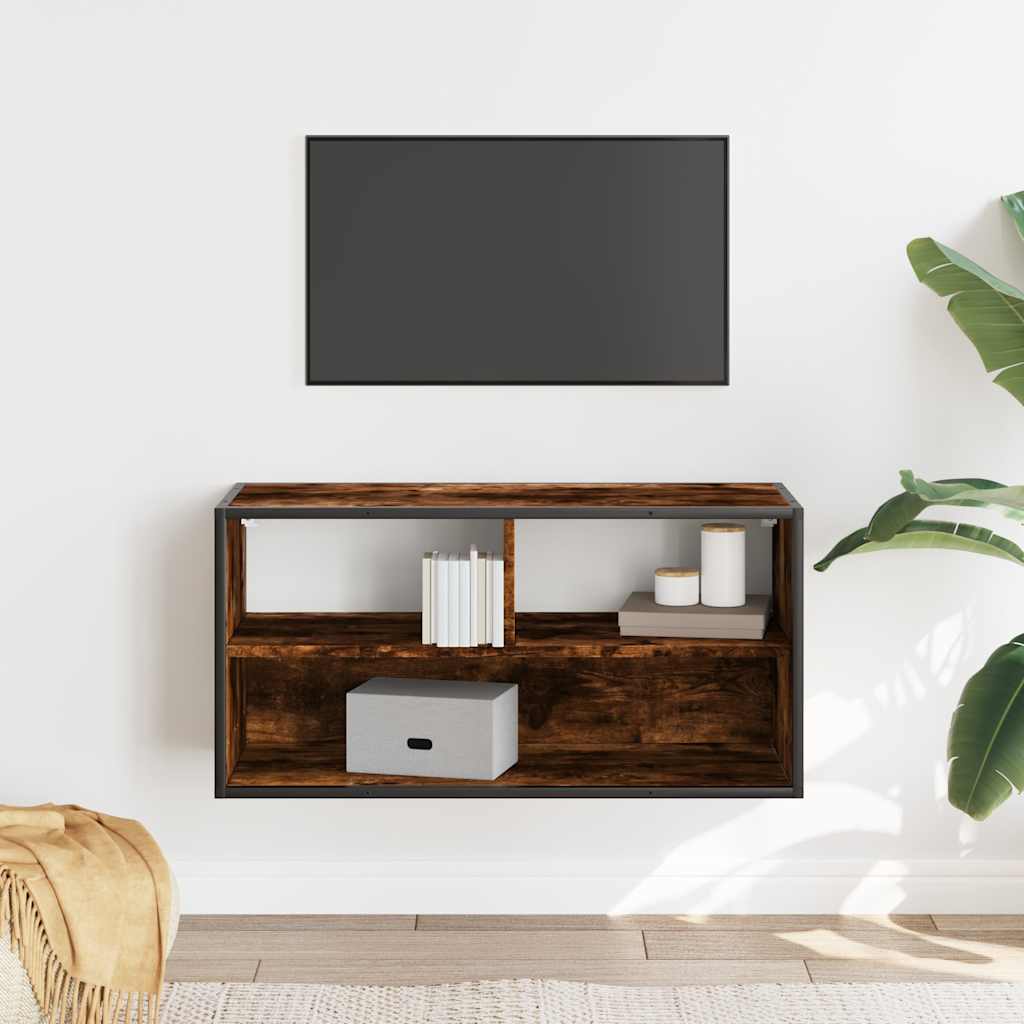 vidaXL TV-Schrank Räuchereiche 80x31x39,5 cm Holzwerkstoff und Metall