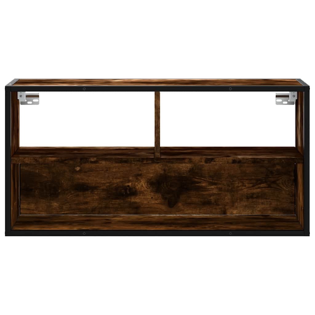 vidaXL TV-Schrank Räuchereiche 80x31x39,5 cm Holzwerkstoff und Metall