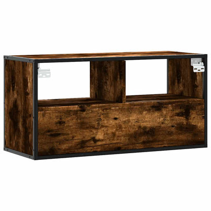 vidaXL TV-Schrank Räuchereiche 80x31x39,5 cm Holzwerkstoff und Metall