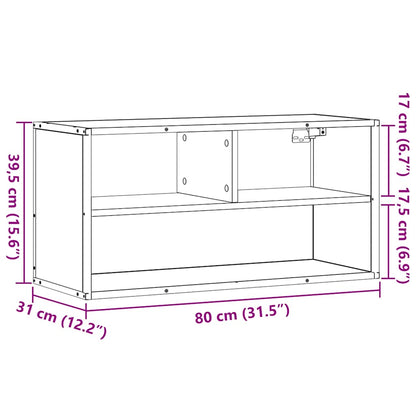 vidaXL TV-Schrank Räuchereiche 80x31x39,5 cm Holzwerkstoff und Metall