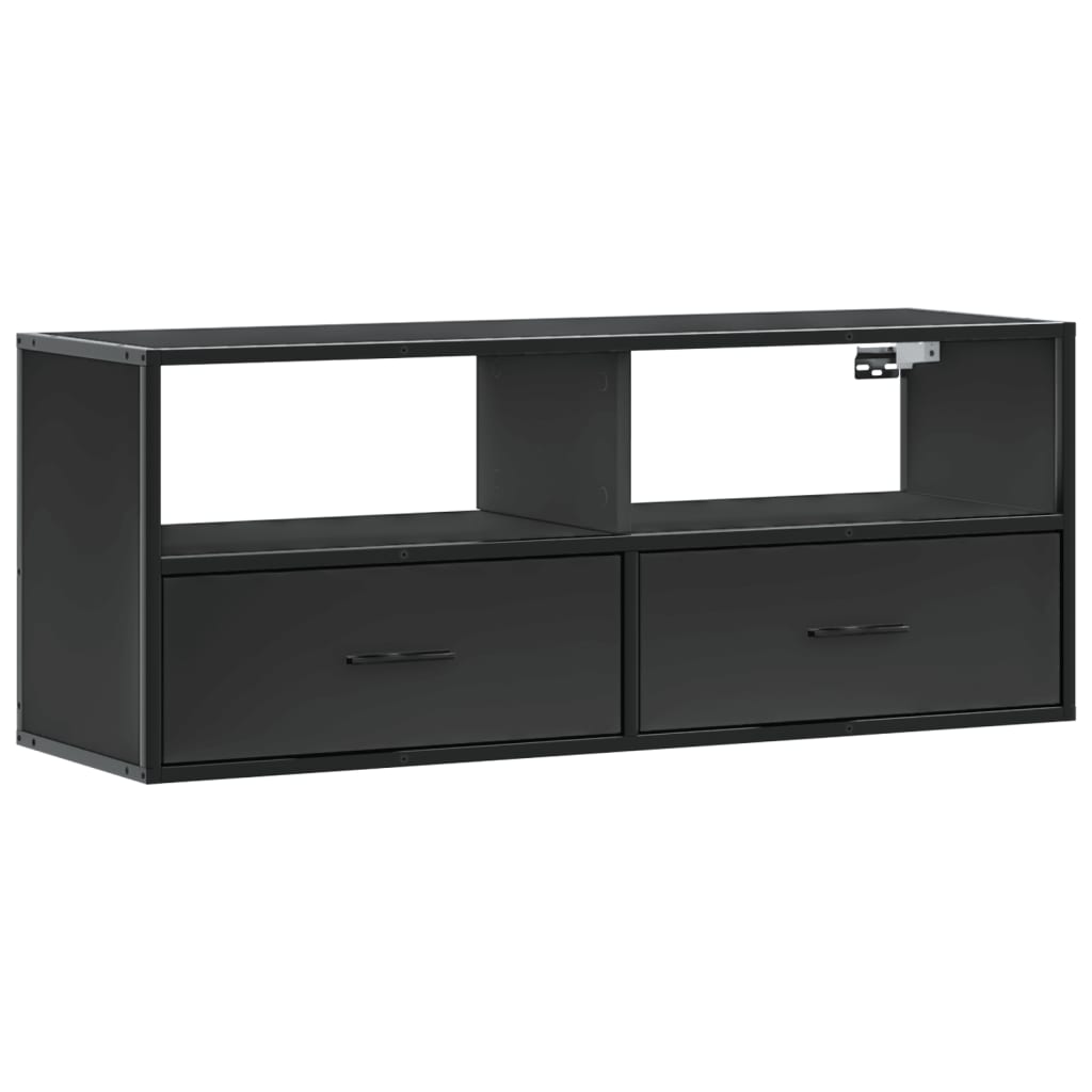 Meuble TV vidaXL Noir 100x31x39,5 cm Bois d'ingénierie et métal