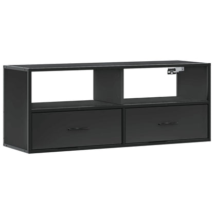 Meuble TV vidaXL Noir 100x31x39,5 cm Bois d'ingénierie et métal