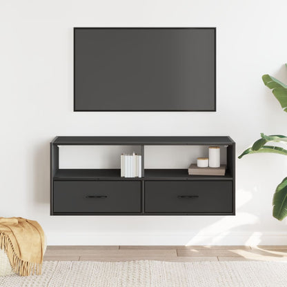 Meuble TV vidaXL Noir 100x31x39,5 cm Bois d'ingénierie et métal
