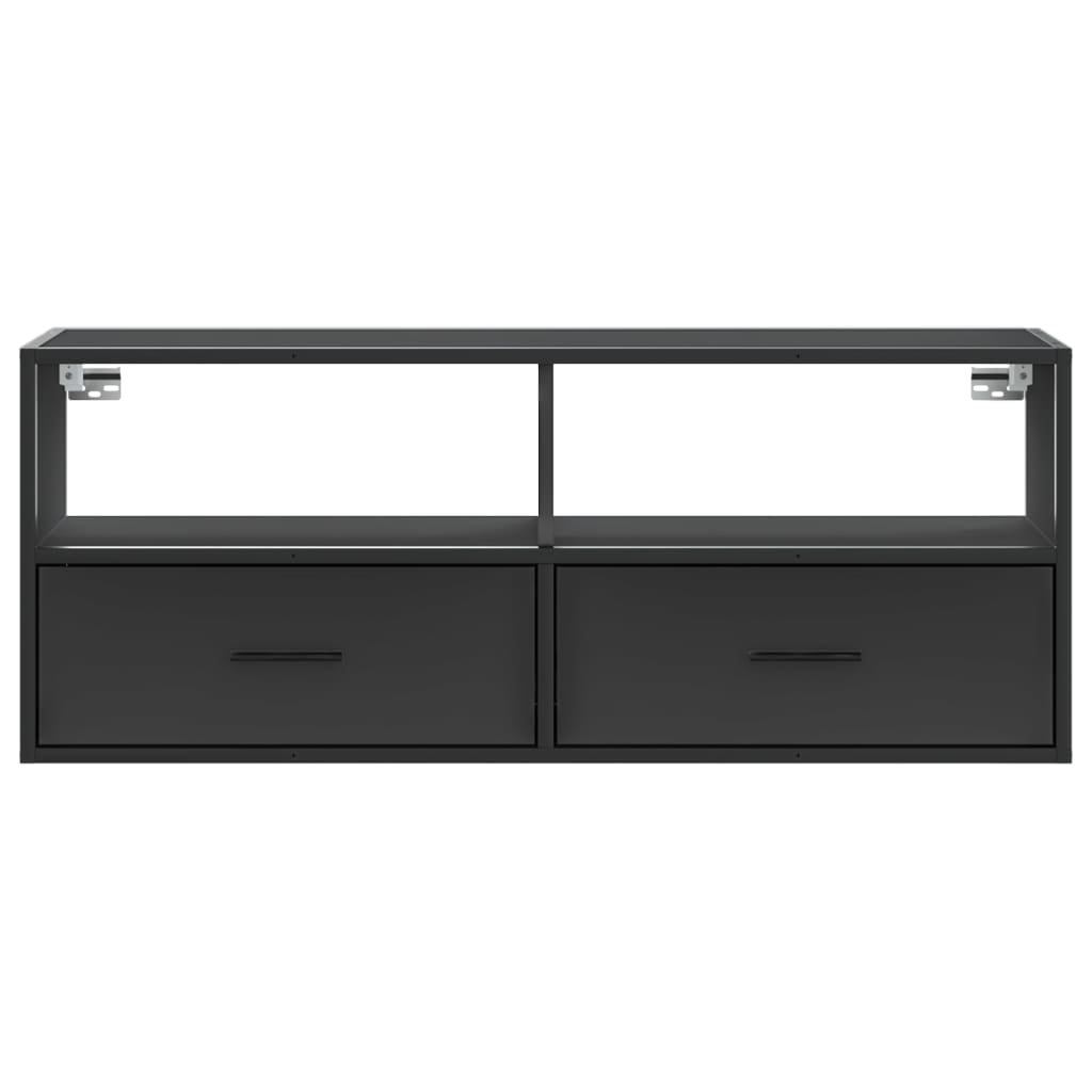 Meuble TV vidaXL Noir 100x31x39,5 cm Bois d'ingénierie et métal