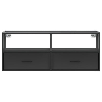 Meuble TV vidaXL Noir 100x31x39,5 cm Bois d'ingénierie et métal