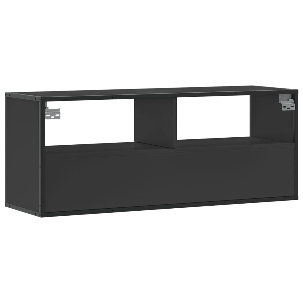 Meuble TV vidaXL Noir 100x31x39,5 cm Bois d'ingénierie et métal