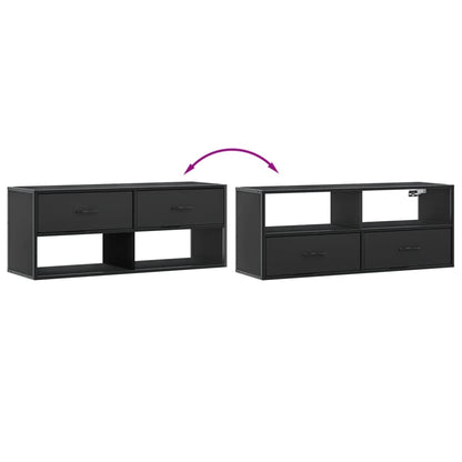 Meuble TV vidaXL Noir 100x31x39,5 cm Bois d'ingénierie et métal