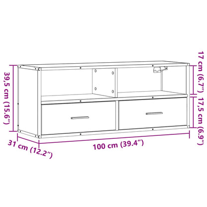 Meuble TV vidaXL Noir 100x31x39,5 cm Bois d'ingénierie et métal