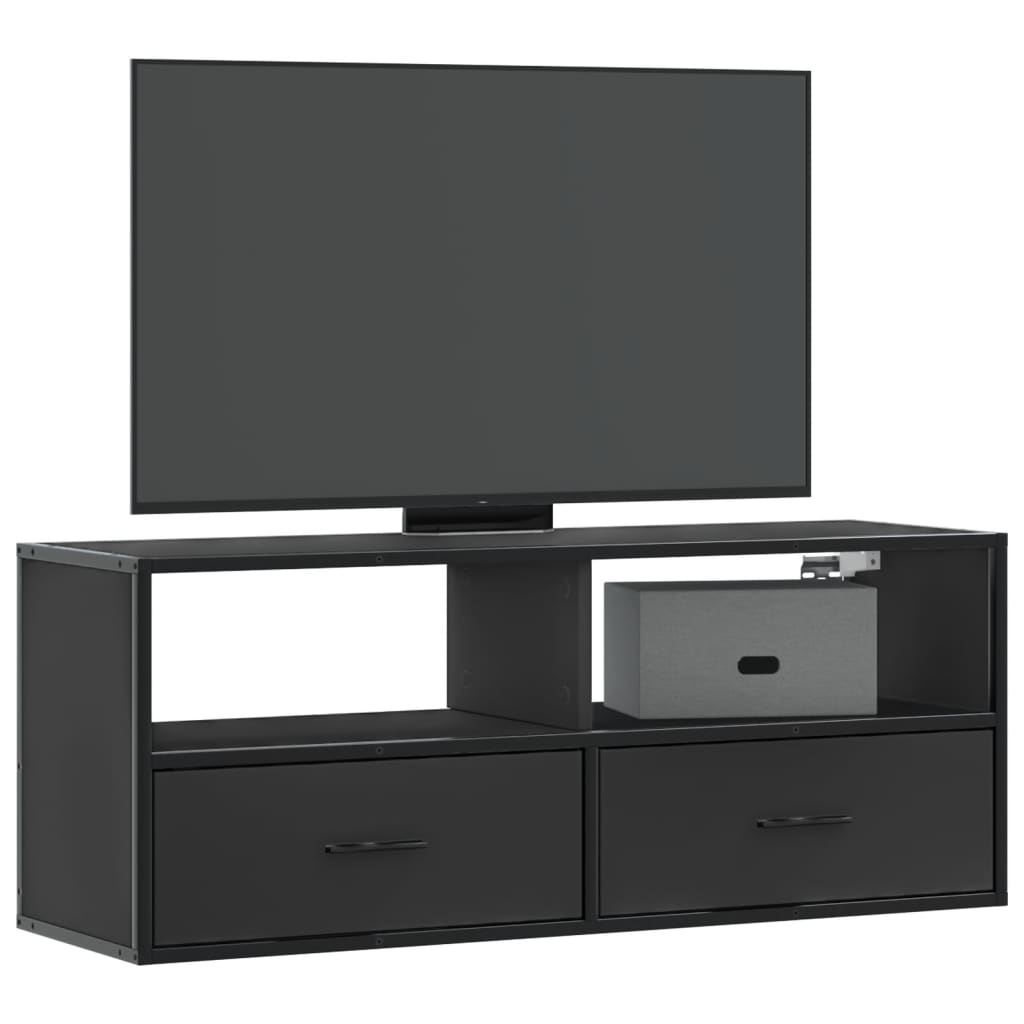 Meuble TV vidaXL Noir 100x31x39,5 cm Bois d'ingénierie et métal