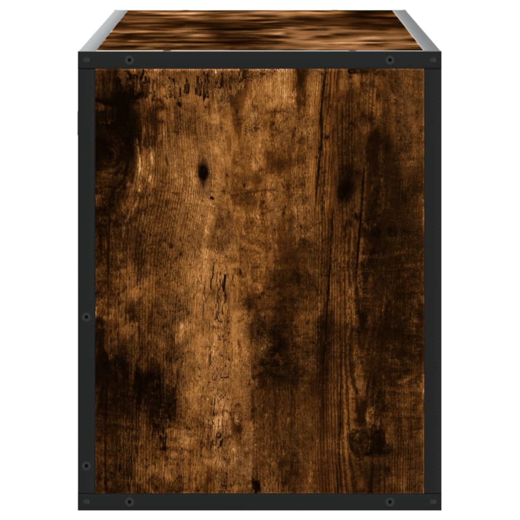 vidaXL Meuble TV chêne fumé 100x31x39,5 cm, bois d'ingénierie et métal