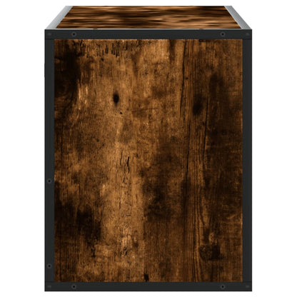 vidaXL Meuble TV chêne fumé 100x31x39,5 cm, bois d'ingénierie et métal