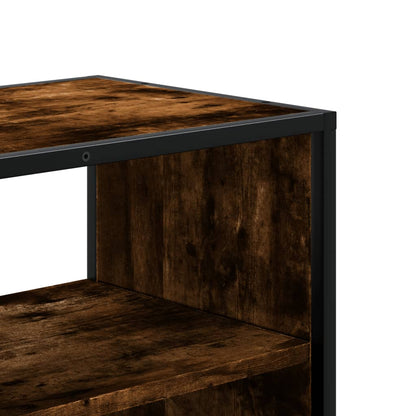 vidaXL Meuble TV chêne fumé 100x31x39,5 cm, bois d'ingénierie et métal