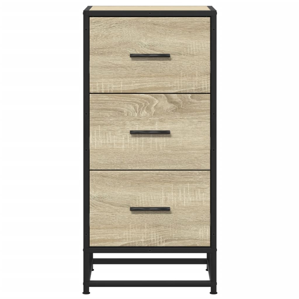 vidaXL Sideboard Sonoma-Eiche 35,5x35x76 cm Holzwerkstoff und Metall