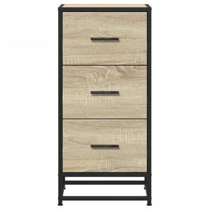 vidaXL Sideboard Sonoma-Eiche 35,5x35x76 cm Holzwerkstoff und Metall