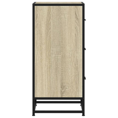 vidaXL Sideboard Sonoma-Eiche 35,5x35x76 cm Holzwerkstoff und Metall