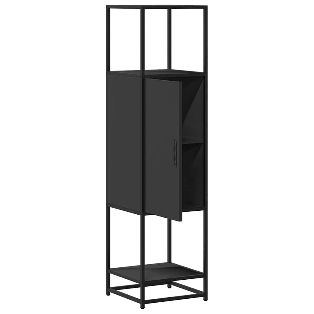 vidaXL Highboard Schwarz 35,5x35x139 cm Holzwerkstoff und Metall