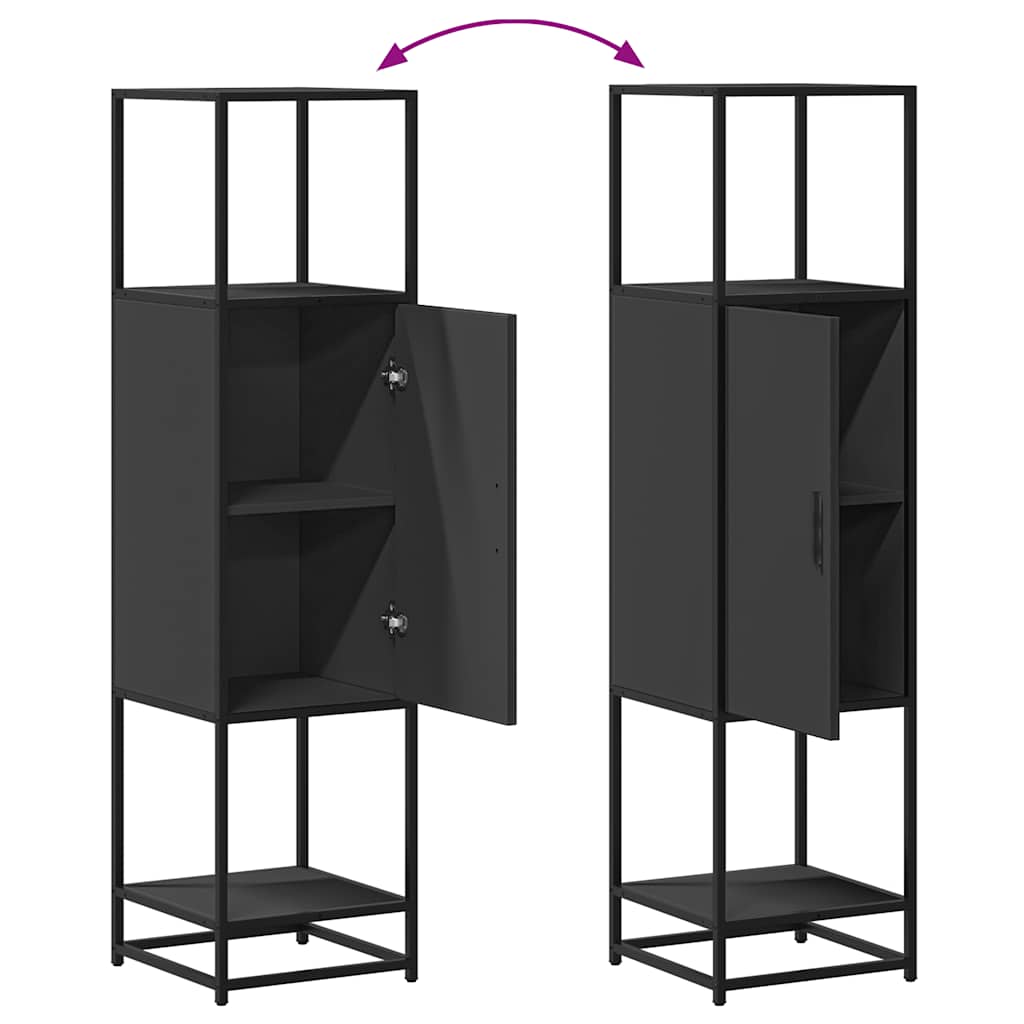 vidaXL Highboard Schwarz 35,5x35x139 cm Holzwerkstoff und Metall