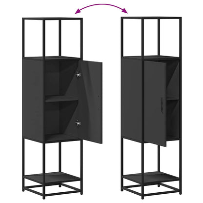 vidaXL Highboard Schwarz 35,5x35x139 cm Holzwerkstoff und Metall