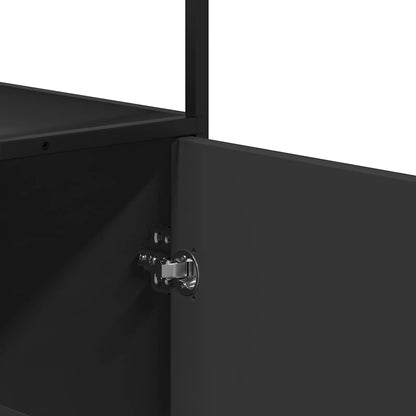 vidaXL Highboard Schwarz 35,5x35x139 cm Holzwerkstoff und Metall