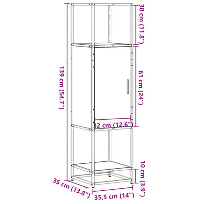 vidaXL Highboard Schwarz 35,5x35x139 cm Holzwerkstoff und Metall