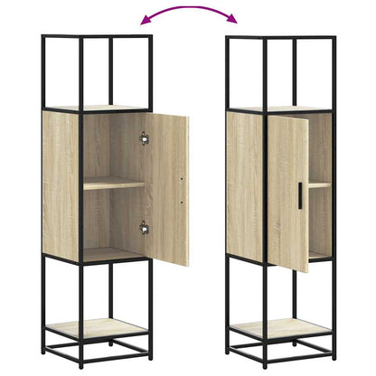 vidaXL Highboard Sonoma-Eiche 35,5x35x139 cm Holzwerkstoff Metall